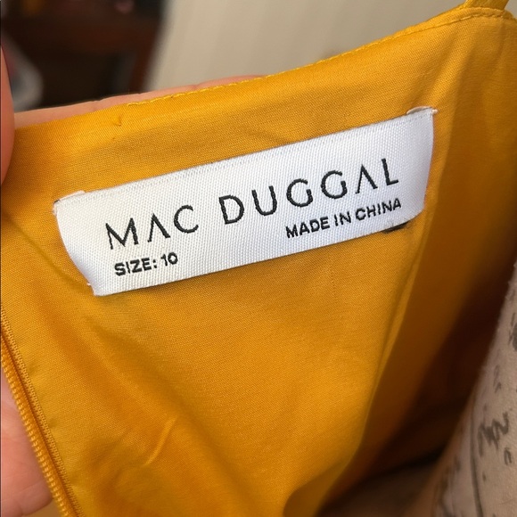 Mac Duggal Mustard Yellow Satin Tie Dress size Women’s 10 NWT - Picture 4 of 7